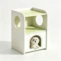 Sage green 2-in-1 pet bed cabinet and bedside table