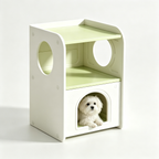 Sage green 2-in-1 pet bed cabinet and bedside table