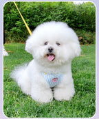 Cherry Embroidery Pet Harness with Leash & Toy Set