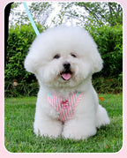 Cherry Embroidery Pet Harness with Leash & Toy Set