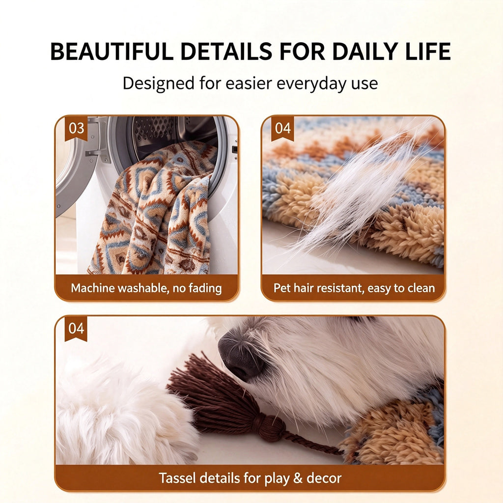 Cozy Plush Pet Blanket with Pillow – Soft Dog & Cat Throw