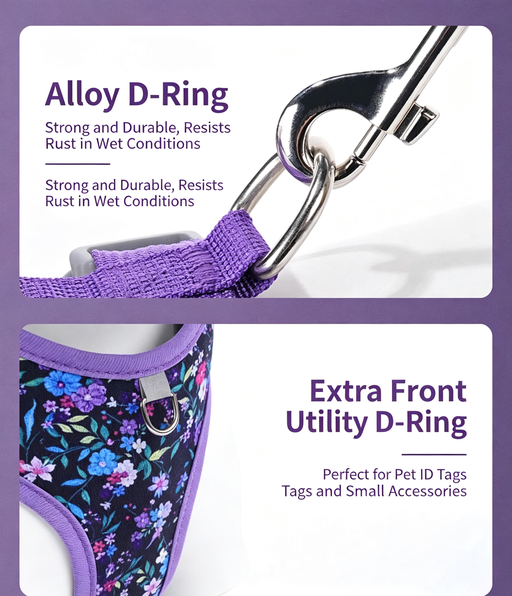 Blossom Series Floral Pet Harness & Leash Set