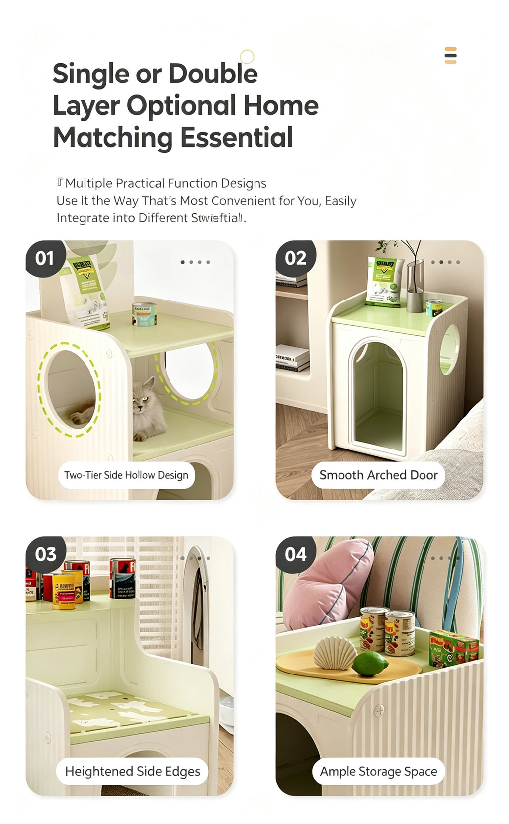 2-in-1 Pet Bed Cabinet – Multifunctional Pet House & Bedside Table