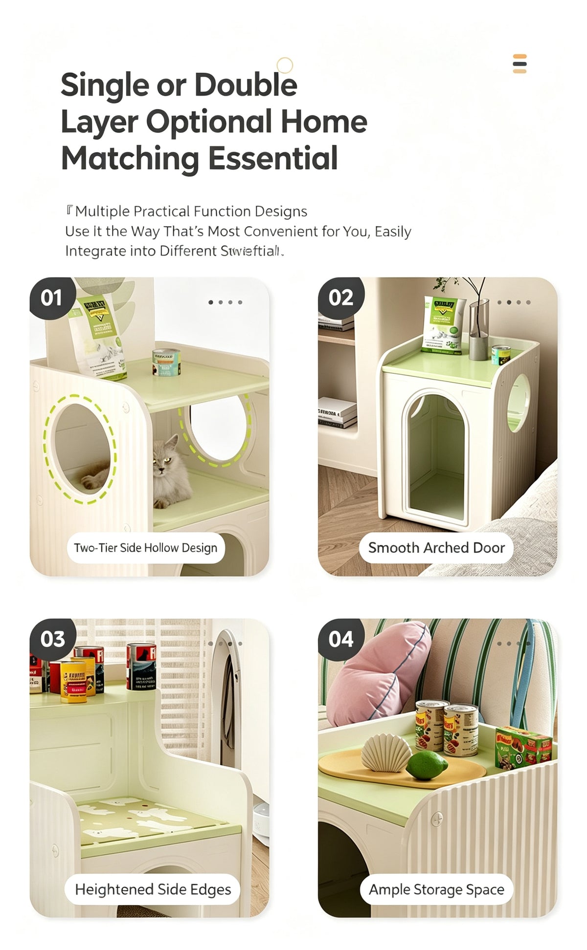 2-in-1 Pet Bed Cabinet – Multifunctional Pet House & Bedside Table