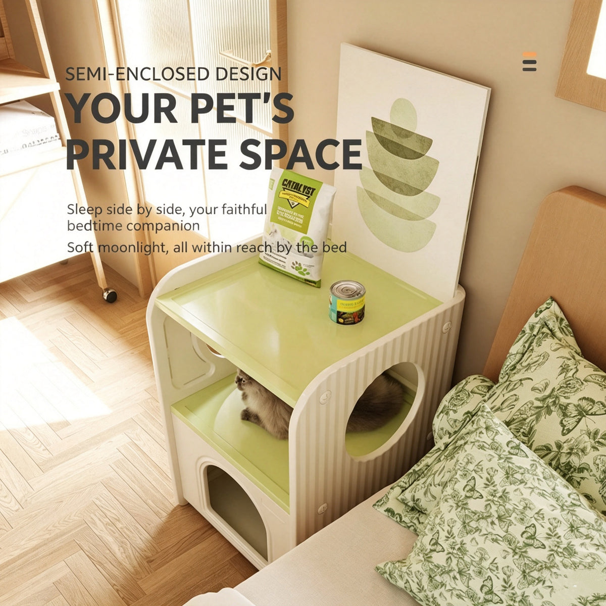2-in-1 Pet Bed Cabinet – Multifunctional Pet House & Bedside Table