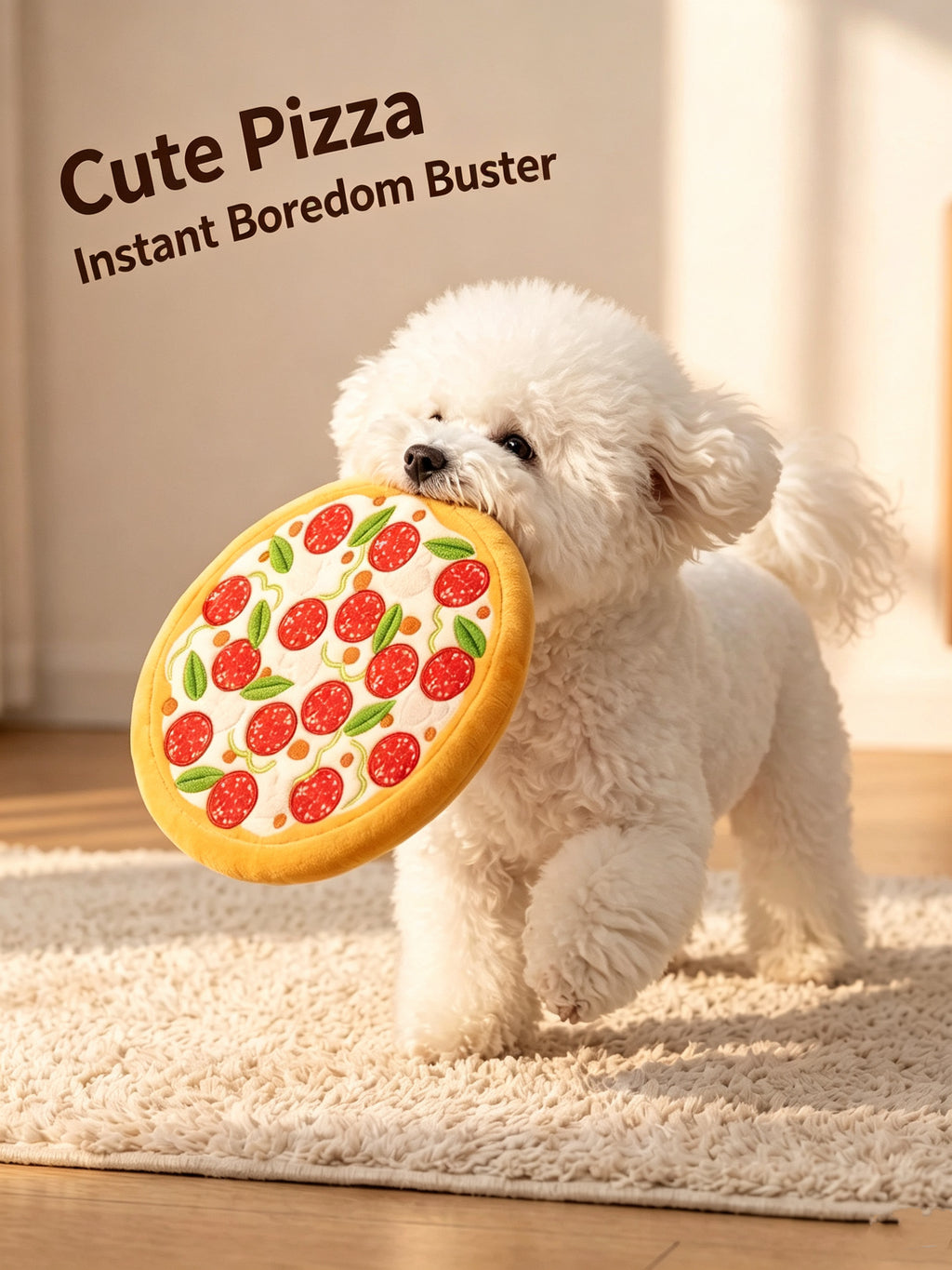 Soft Squeaky Dog Toys – Pizza & Lion Interactive Plush Toys